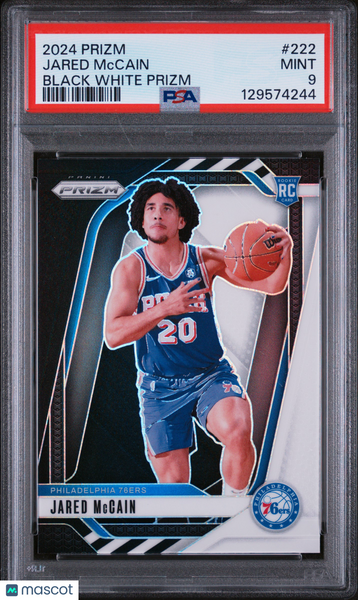 Jared Mccain - 2024 Panini Prizm Black White PSA 9