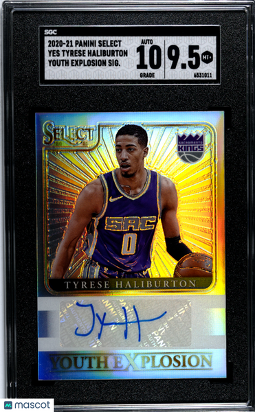 Tyrese Haliburton - 2020 Panini Select Youth Explosion Sigs. SGC 9.5