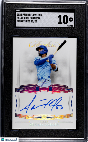 Adolis Garcia - 2022 Panini Flawless Sigs. SGC 10 /25