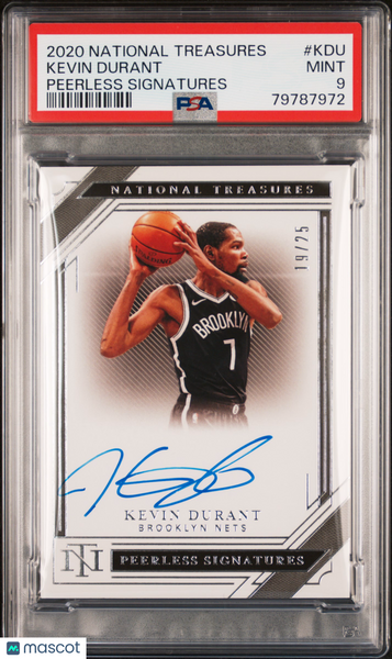 Kevin Durant - 2020 Panini National Treasures Peerless Signatures PSA 9 19/25