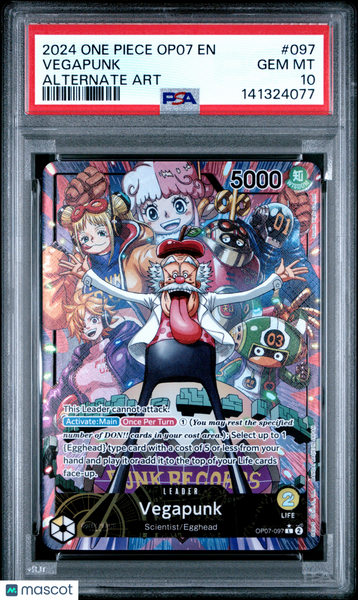 2024 One Piece Op07-500 Years In The Future Vegapunk Alternate Art PSA 10 #097