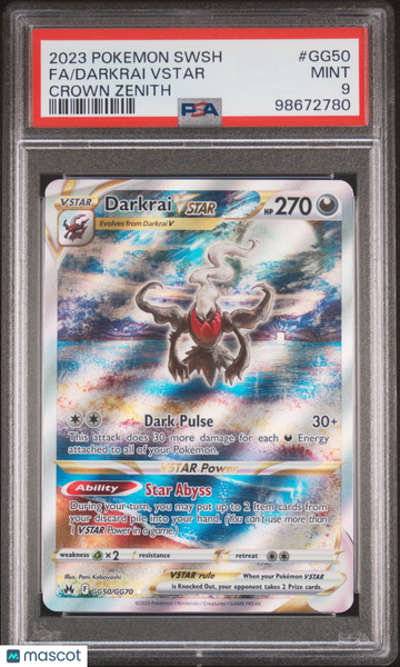 2023 Pokemon Sword And Shield Crown Zenith Darkrai VSTAR PSA 9 #GG50