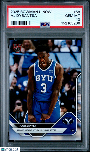 Aj Dybantsa - 2025 Bowman U Now PSA 10