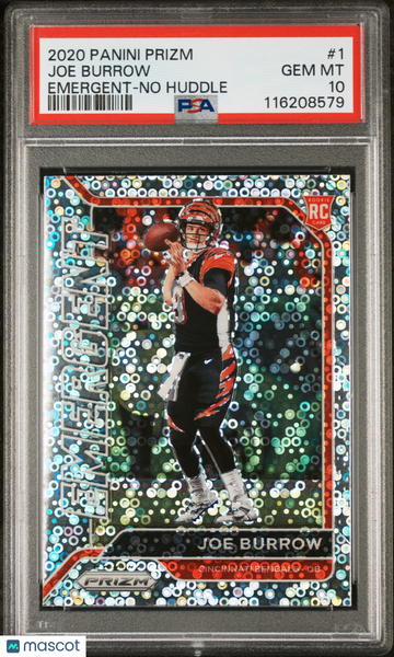 Joe Burrow - 2020 Panini Prizm Emergent No Huddle PSA 10