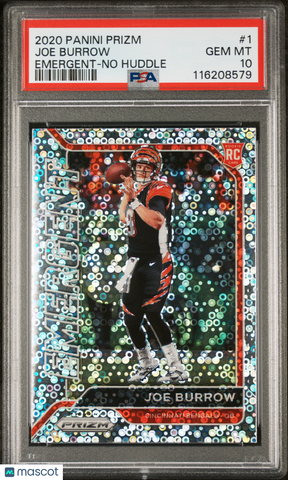 Joe Burrow - 2020 Panini Prizm Emergent No Huddle PSA 10