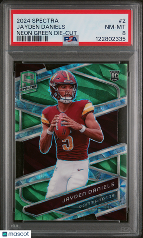 Jayden Daniels - 2024 Panini Spectra Neon Green Die Cut PSA 8