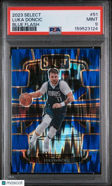 Luka Doncic - 2023 Panini Select Blue Flash 63/99 PSA 9