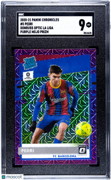 Pedri - 2020 Panini Chronicles Donruss Optic La Liga Purple Mojo Prizm SGC 9