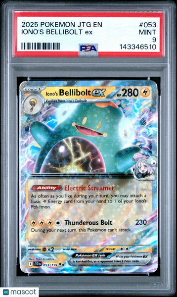 2025 Pokemon JTG EN-Journey Together Iono's Bellibolt EX PSA 9 #053