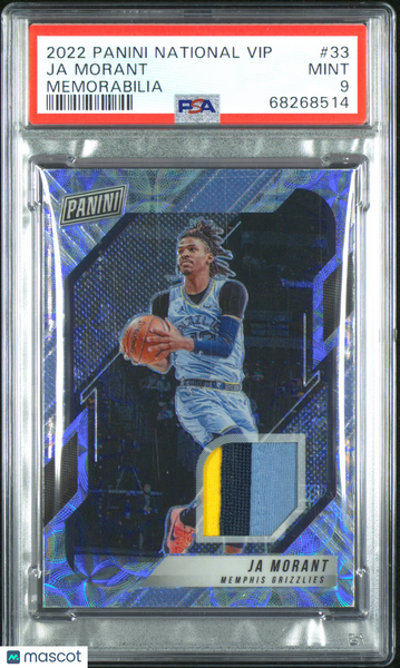 Ja Morant - 2022 Panini National Vip Memorabilia PSA 9 /12