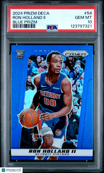 Ron Holland II - 2024 Panini Prizm Deca Blue PSA 10