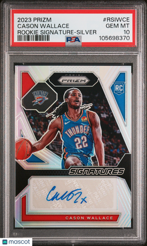 Cason Wallace - 2023 Panini Prizm Rookie Signatures Silver PSA 10