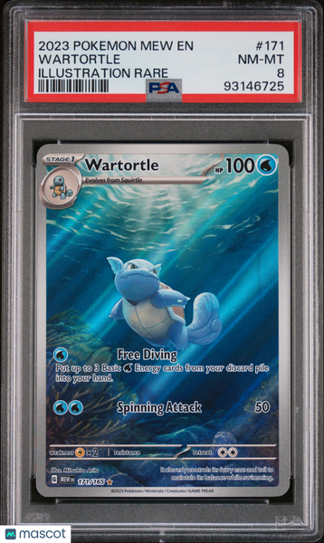 2023 Pokemon Mew EN-151 Wartortle Illustration Rare PSA 8 #171