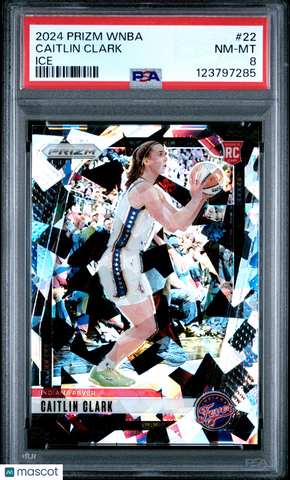 Caitlin Clark - 2024 Panini Prizm WNBA Ice PSA 8