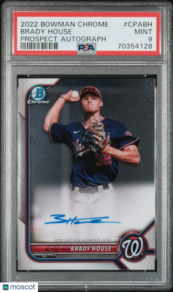 Brady House - 2022 Bowman Chrome Prospect Autographs PSA 9
