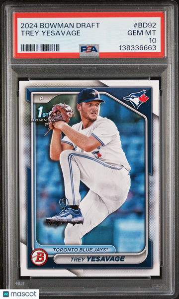 Trey Yesavage - 2024 Bowman Draft PSA 10