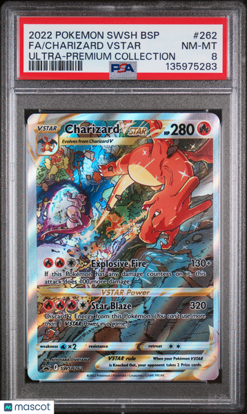 2022 Pokemon Swsh Black Star Promo Charizard VSTAR F PSA 8 #262