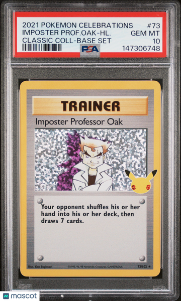 2021 Pokemon Celebrations Classic Collection Imposter Prof. Oak-HL. Classic Coll-Base Set PSA 10 #73