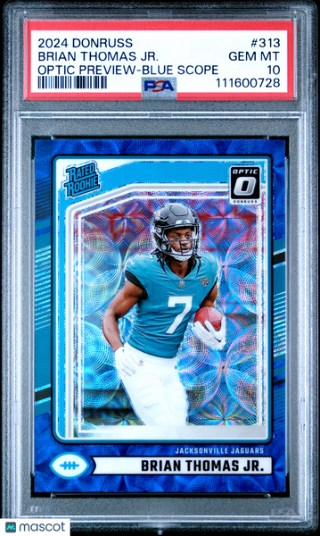 Brian Thomas JR. - 2024 Panini Donruss Optic Preview Blue Scope Rookie PSA 10