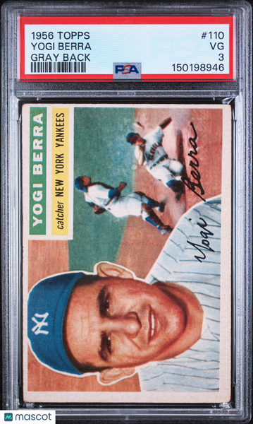 Yogi Berra - 1956 Topps Gray Back PSA 3