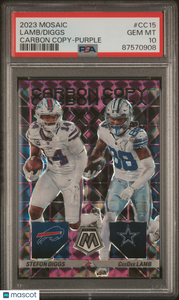 Diggs Lamb - 2023 Panini Mosaic Carbon Copy Purple PSA 10 14/49