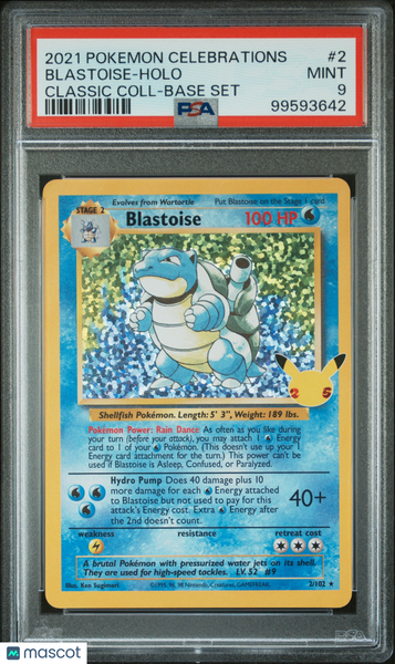 2021 Pokemon Celebrations Classic Collection Blastoise Holo Base Set PSA 9 #2