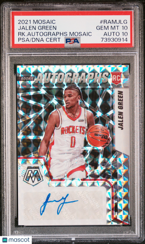 Jalen Green - 2021 Panini Mosaic Rookie Autographs Mosaic RK. Autographs PSA 10