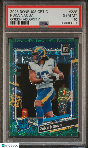 Puka Nacua - 2023 Panini Donruss Optic Green Velocity PSA 10