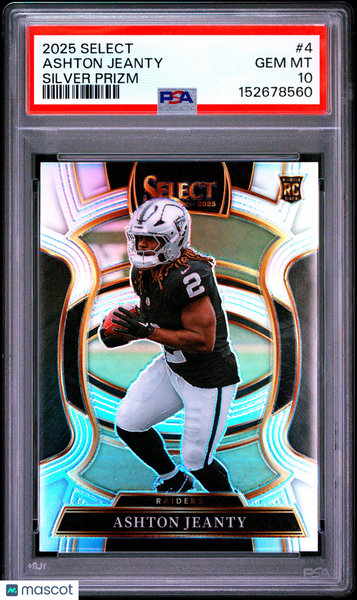 Ashton Jeanty - 2025 Panini Select Silver Prizm PSA 10