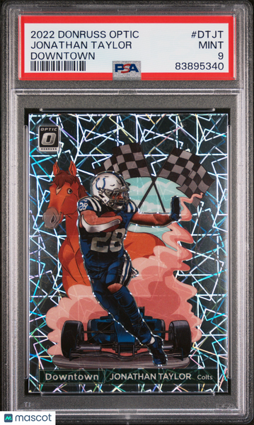 Jonathan Taylor - 2022 Panini Donruss Optic Downtown Case Hit SSP PSA 9 #DTJT