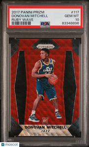 Donovan Mitchell - 2017 Panini Prizm Ruby Wave PSA 10 GEM MINT Rookie