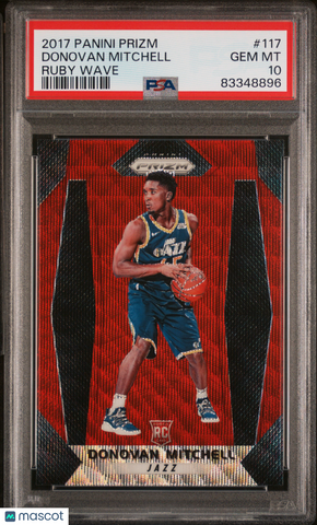Donovan Mitchell - 2017 Panini Prizm Ruby Wave PSA 10 GEM MINT Rookie