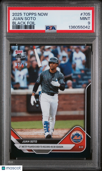Juan Soto - 2025 Topps Now Black Foil PSA 9 2/10 02/10