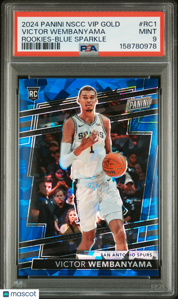 Victor Wembanyama - 2024 Panini NSCC Vip Gold Rookies Blue Sparkle PSA 9 108/124