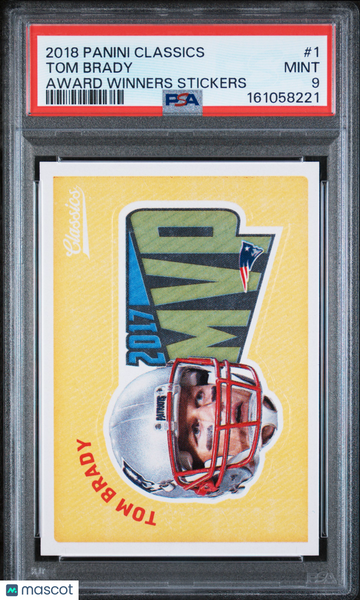 Tom Brady - 2018 Panini Classics Award Winners Stickers #1 PSA 9