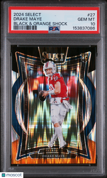 Drake Maye - 2024 Panini Select Black & Orange Shock PSA 10