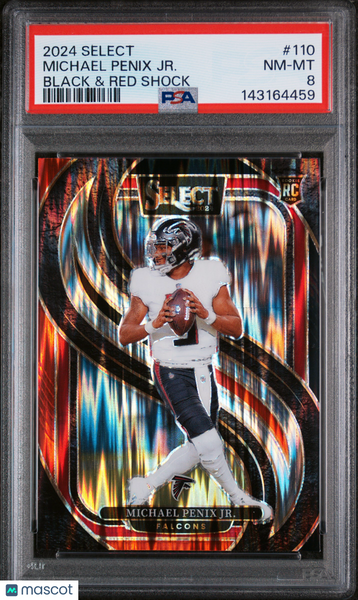Michael Penix JR. - 2024 Panini Select Black & Red Shock PSA 8