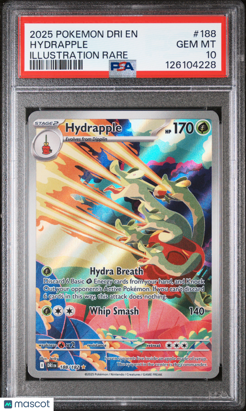 2025 Pokemon Dri EN-Destined Rivals Hydrapple #188 Illustration Rare PSA 10