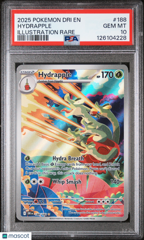 2025 Pokemon Dri EN-Destined Rivals Hydrapple #188 Illustration Rare PSA 10