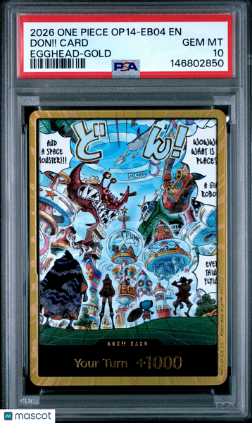 2026 One Piece Op14-Eb04-The Azure Sea's Seven Don!! Card Egghead-Gold PSA 10