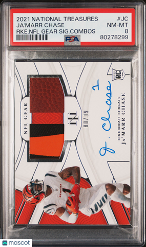 Ja'marr Chase - 2021 Panini National Treasures Rookie Combos PSA 8 80/99