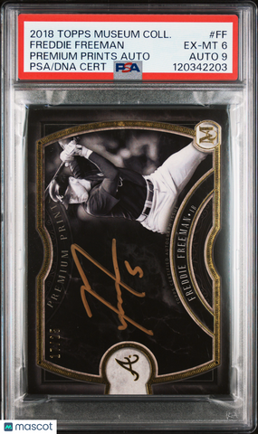 Freddie Freeman - 2018 Topps Museum Collection Premium Prints Autographs PSA 6