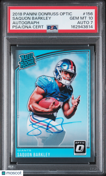 Saquon Barkley - 2018 Panini Donruss Optic Auto Rookie 17/150 PSA 10