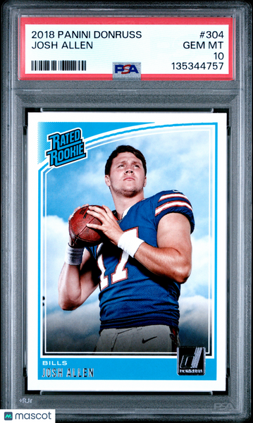 Josh Allen - 2018 Panini Donruss PSA 10