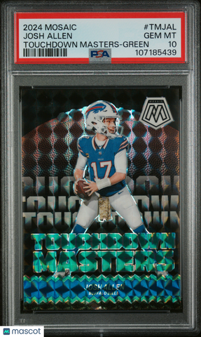 Josh Allen - 2024 Panini Mosaic Touchdown Masters Green PSA 10