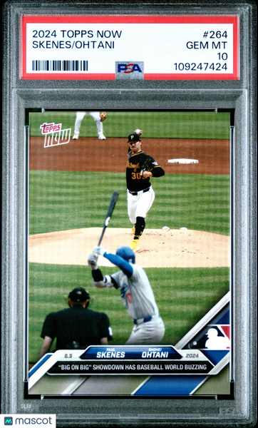 SHOHEI OHTANI PAUL SKENES - 2024 Topps Now Rookie PSA 10 #264