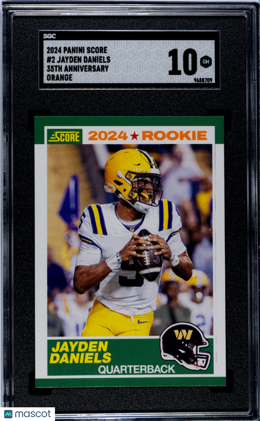 Jayden Daniels - 2024 Panini Score 35th Anniversary Orange SGC 10