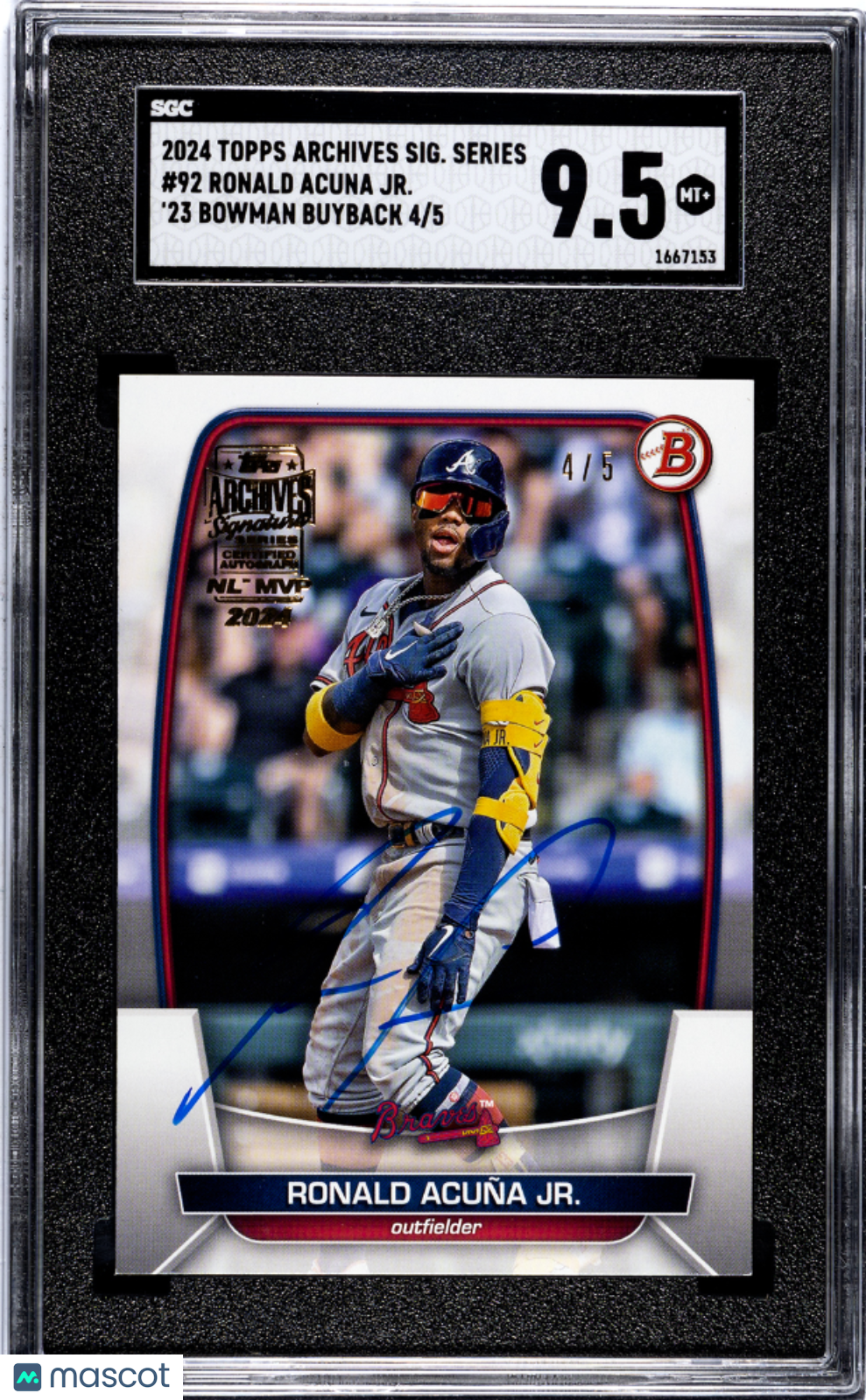 Ronald Acuna JR. - 2024 Topps Archives Signature Series Bowman Auto SGC 9.5