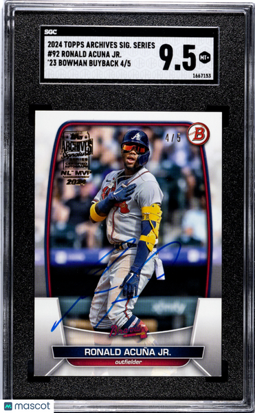 Ronald Acuna JR. - 2024 Topps Archives Signature Series Bowman Auto SGC 9.5