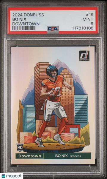Bo Nix - 2024 Panini Donruss Downtown! PSA 9